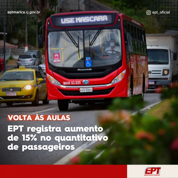 EPT registra aumento de 15% no quantitativo de passageiros