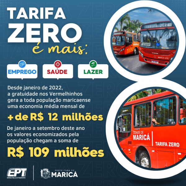 Vermelhinhos geram economia de mais de 12 milhões por mês à população maricaense