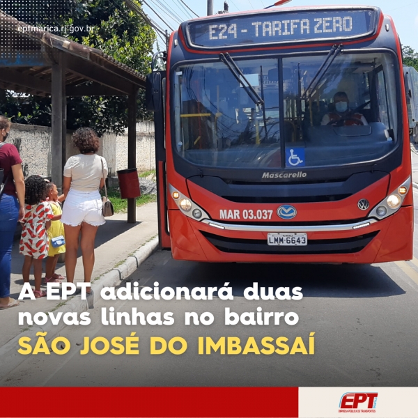 A EPT adicionará duas novas linhas no bairro São José do Imbassaí