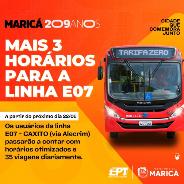 EPT faz ajustes e adiciona 3 novos horários na linha E07 - Caxito (via Alecrim)