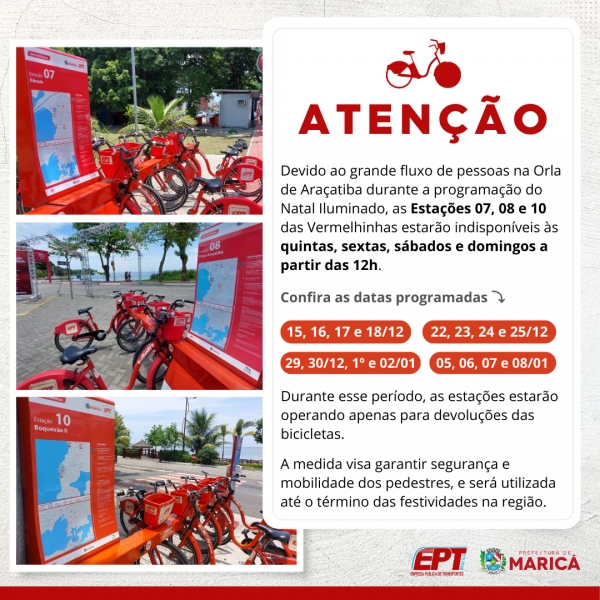 Programação Especial nas estações 7, 8 e 10 das Vermelhinhas