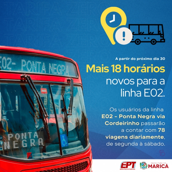 EPT adiciona 18 horários novos para a linha E02
