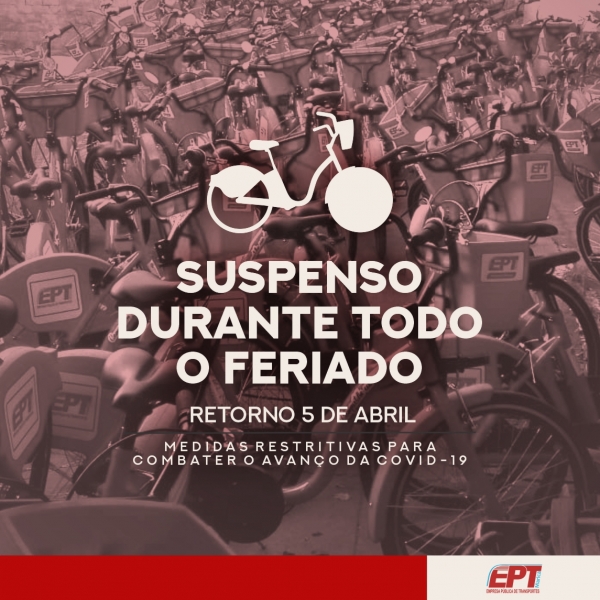 Utilização das bicicletas Vermelhinhas suspensa durante todo o feriado