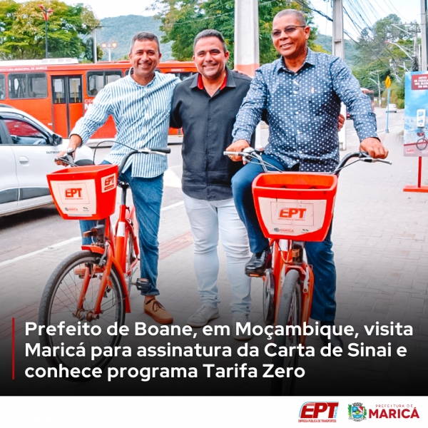 Prefeito de Boane, em Moçambique, visita Maricá para assinatura da Carta de Sinai e conhece programa Tarifa Zero