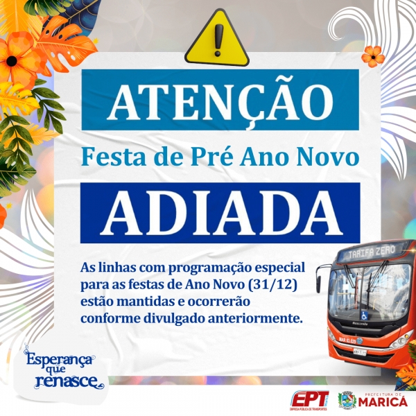 Atualização: horários extras dos Vermelhinhos para o evento de ano novo em Maricá