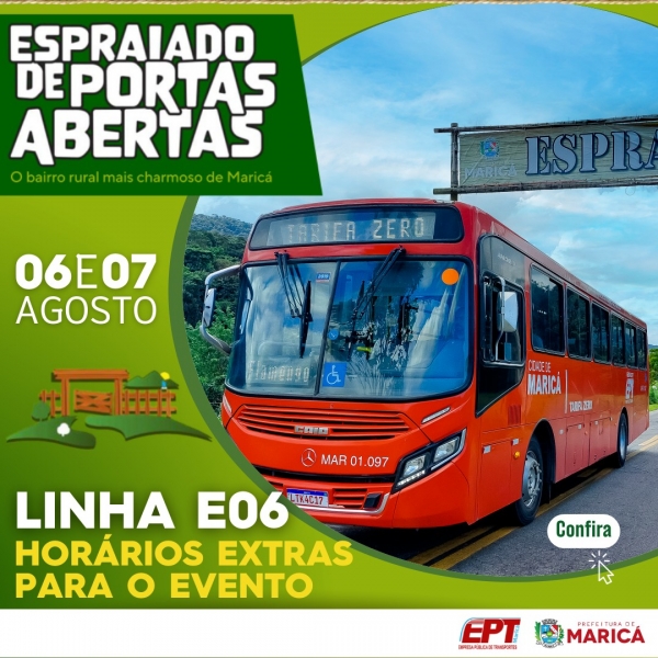 Horários extras dos "Vermelhinhos" estarão disponíveis para o Espraiado de Portas Abertas