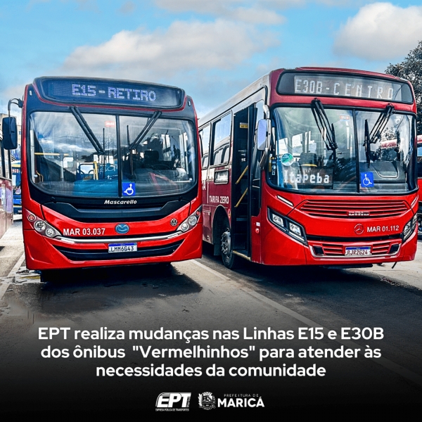 EPT realiza mudanças nas Linhas E15 e E30B dos ônibus  "Vermelhinhos" para atender às necessidades da comunidade