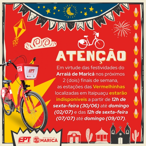 Vermelhinhas: estações de Itaipuaçu estarão indisponíveis no Arraiá de Maricá