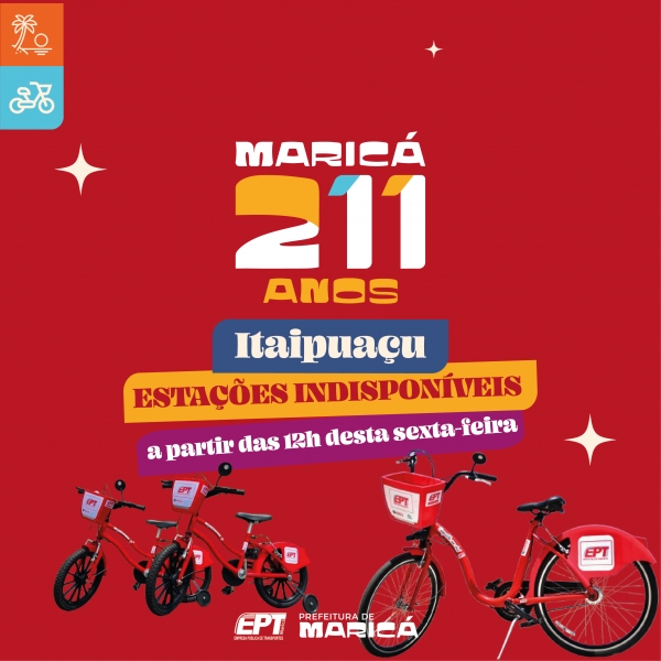 Maricá 211 anos: Estações das "Vermelhinhas", do bairro de Itaipuaçu, estarão indisponíveis no primeiro fim de semana de Shows